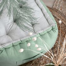 Cojín de suelo en algodón gran altura (40 x 30 cm) Coralia Verde