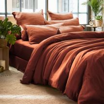 Housse de couette gaze de coton (200 x 200 cm) Gaïa Terracotta