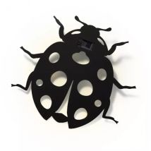 Lampe murale solaire en métal (L37,5 cm) Coccinelle Noir