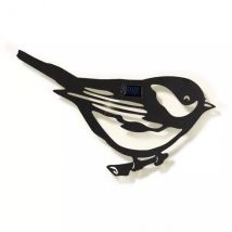 Solar Wandleuchte aus Metall Vogel - Schwarz