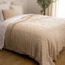 Couvre-lit coton (260 x 240 cm) Daisy Beige