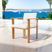 Fauteuil de jardin bois teck Java - Ecru