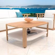 Table basse de jardin rectangulaire teck Java (L100 cm) - Naturel