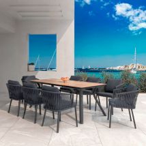 Tavolo da giardino alluminio 8 posti (200 x 90 cm) Amalfi - Grigio antracite