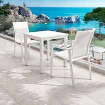 Table de jardin carrée aluminium 4 places (70 x 70 cm) Murano - Blanc