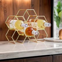 Set di 2 portabottiglie metallo impilabili (H26 cm) Côme Oro