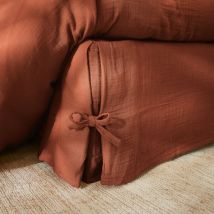 Cache-sommier Gaze de coton (90 x 190 cm) Gaïa Terracotta