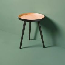 Table d'appoint tripode ronde en bois (H49 cm) Noir