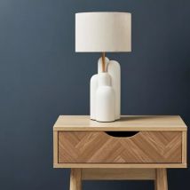 Tischleuchte Keramik (H43 cm) Dune Weiß