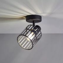 Wandleuchte Metall industriell Alma Schwarz