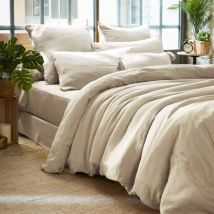 Housse de couette gaze de coton (260 x 240 cm) Gaïa Beige pampa