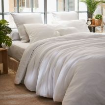 Bettbezug aus Baumwoll-Gaze (280 cm) Gaïa Weiß
