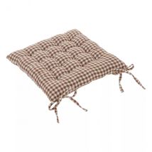 Cuscino per sedia quadrato cotone riciclato The Floral Marrone