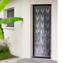 Rideau de porte bambou (90 x 200 cm) Chevron Gris