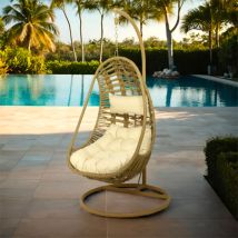 Loveuse suspendue résine tressée Manila Naturel