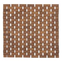 Tapis de bain Caillebotis carré bambou (45 x 45 cm) Antidérapant Marron