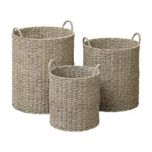 Set van 3 wasmanden plantenmateriaal (H57 cm) Roma Natuurlijk