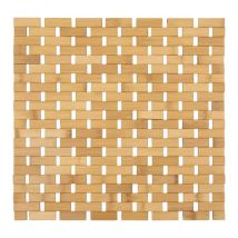 Tapis de bain Caillebotis carré bambou (45 x 45 cm) Antidérapant Beige