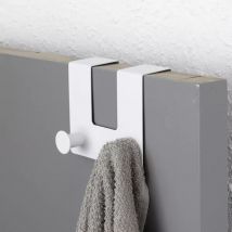 Deurhaak metaal 2 haken (H10 cm) Wit