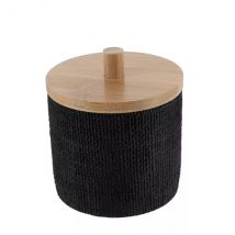 Scatola per cotone con coperchio (D10 cm) Effetto Maille Nero
