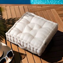 Coussin de sol extérieur (50 x 50 cm) Sunset Ecru