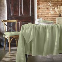 Nappe rectangulaire gaze de coton (150 x 250 cm) Gaïa Vert tilleul
