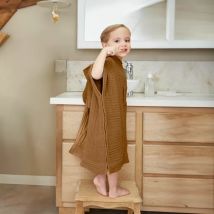 Poncho de bain enfant gaze de coton 6/10 ans Gaïa Camel