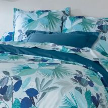 Quadratischer Kopfkissenbezug aus Perkal (65 x 65 cm) Moorea Blau