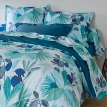 Taie de traversin percale de coton (L200 cm) Moorea Bleue