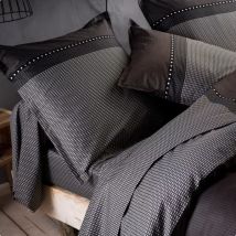 Taie d'oreiller carrée satin de coton (65 x 65 cm) Enzo Noire