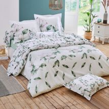 Housse de couette percale de coton (300 x 240 cm) Magnolia Vert sauge
