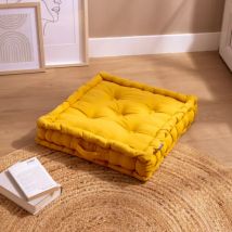 Coussin de sol coton (50 x 50 cm) Pixel Jaune moutarde