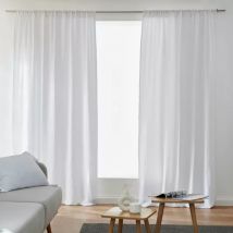 Rideau gaze de coton galon fronceur (180 x 240 cm) Gaïa Gris nuage