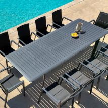 Tuintafel uitschuifbaar aluminium 10 zitplaatsen (286 x 100 cm) Portofino - Antraciet