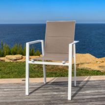 Fauteuil de jardin empilable aluminium Portofino - Taupe