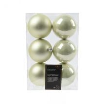 Set van 6 kerstballen (D80 mm) Alpine Witte Munt