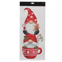 Sticker de Noël pour fenêtre Tasse et Lutins gourmands
