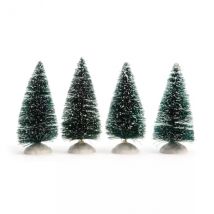 Lot de 4 sapins enneigés pour aménager un village