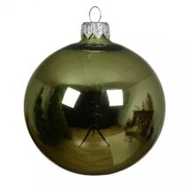 Lote de 6 bolas de Navidad de vidrio (D80 mm) Ártico brillante Verde té
