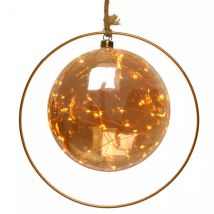 Batterijgevoede hanglamp 30 LED (D20 cm) Wintermaan Amber/warm wit