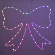 Nœud papillon lumineux néon 71 LED H60 cm Multicolore