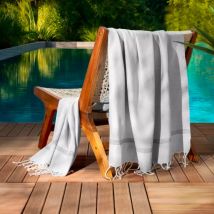 Fouta coton recyclé (100 x 200 cm) Beach Grise