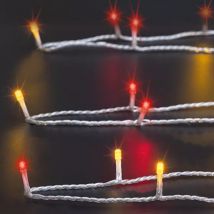 Lichtslinger Timer 10 m 100 LED transparante kabel Tweekleurig Warm wit/rood