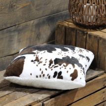 Coussin carré fausse fourrure (45 x 45 cm) Vache Brun