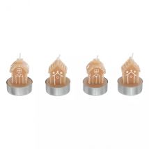 Set van 4 kaarsen (H6 cm) Dorpshuizen
