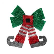 Nœud de Noël (H33 cm) Jambes lutin farceur