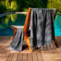 Fouta coton recyclé (100 x 200 cm) Sunshine Noire