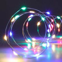 Lichterkette batteriebetrieben 4 m 80 Micro LED Fil d'argent Mehrfarbig