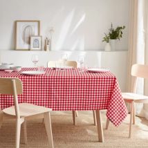 Nappe rectangulaire anti tache (140 x 250 cm) Elise Vichy Rouge