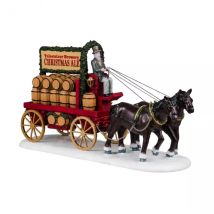 Personnages Lemax Livraison de bières en calèche